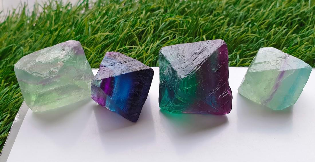 Natural & Unheated~ Purple, Green & Blue Fluorite Cubis Rough lot (1 of 7)