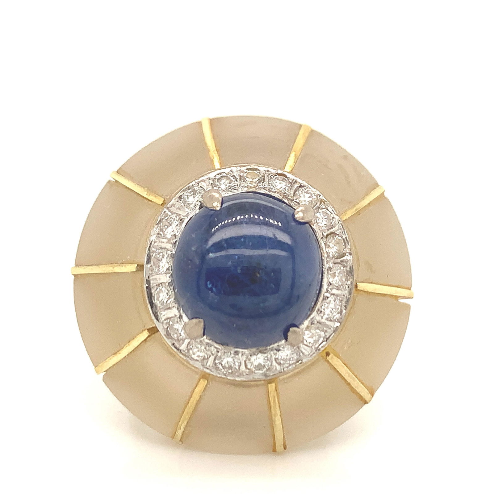 Vintage 18k sapphire & diamond rock crystal dome ring (1 of 10)
