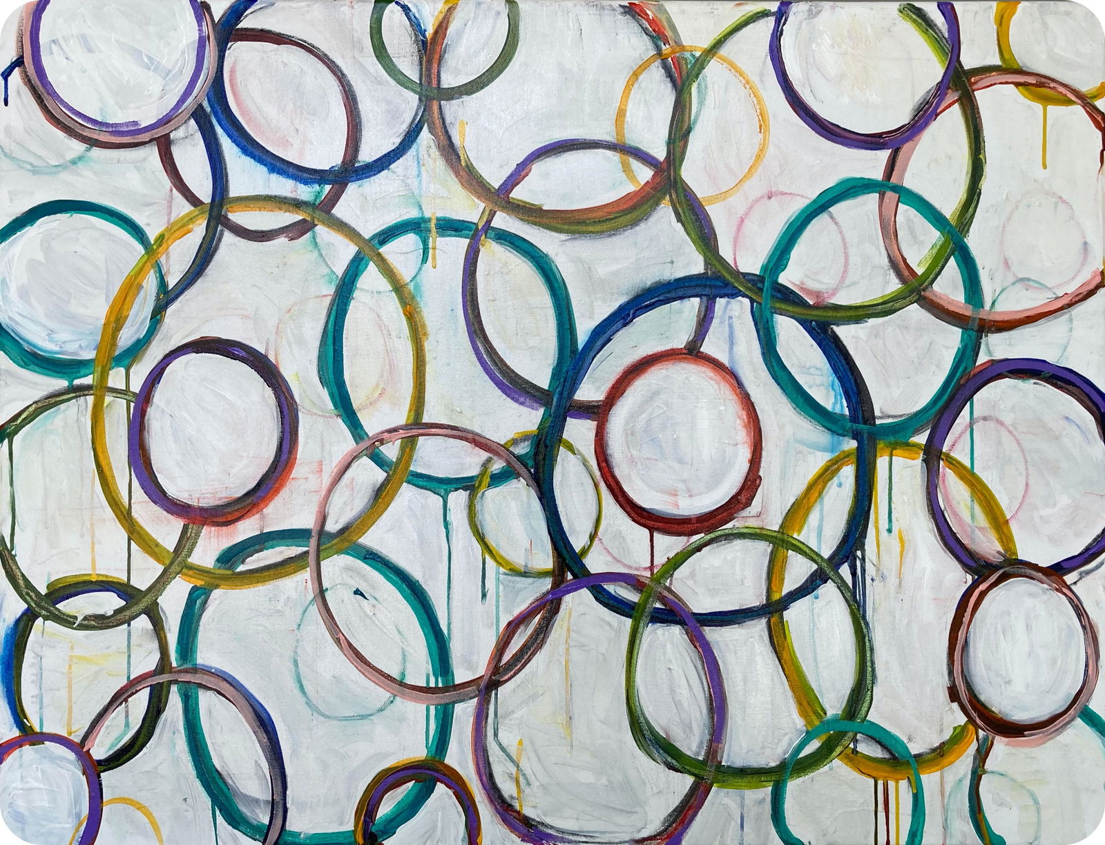 G. Campbell Lyman Aggregate #22 (Large Abstract Contemporary Painting), 2022: Aggregate #22 (Large Abstract Contemporary Painting) 2022. a seasoned collector: "Love your work. We collect colorists like Wolf Kahn and Jennifer Bartlett, whom I commissioned a piece from that is in