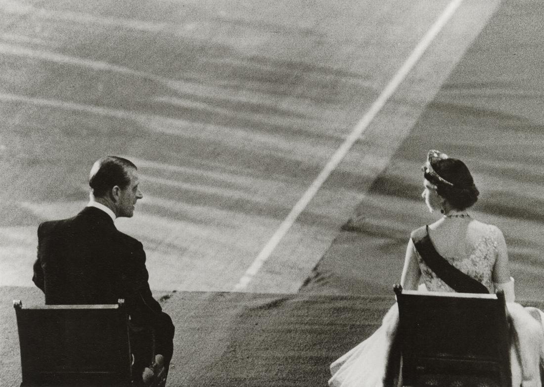 CORNELL CAPA - Queen Elizabeth, Prince Philip, 1957: Artist: Cornell Capa Title: Queen Elizabeth and Prince Philip During Their Visit to the USA, 1957 Medium: Photo Litho, 2009, China Dimensions: 8x7.6" Description: Heat Wax Mounted on 8.5x11" Conservat