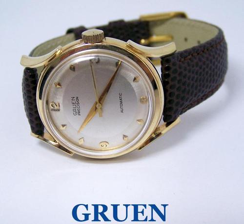 Vintage 14k GRUEN PRECISION 23J Mens Automatic Watch Cal 480SS c.1950s* EXLNT (1 of 10)