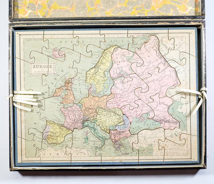 French jigsaw puzzle by Auguste Logerot full set 19th Century Fremin geographer (1 of 9)