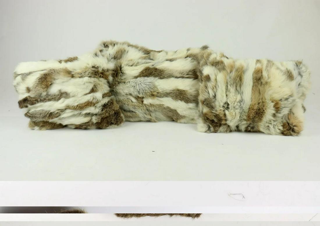 SET OF 3 RABBIT FUR PILLOWS (1 of 7)