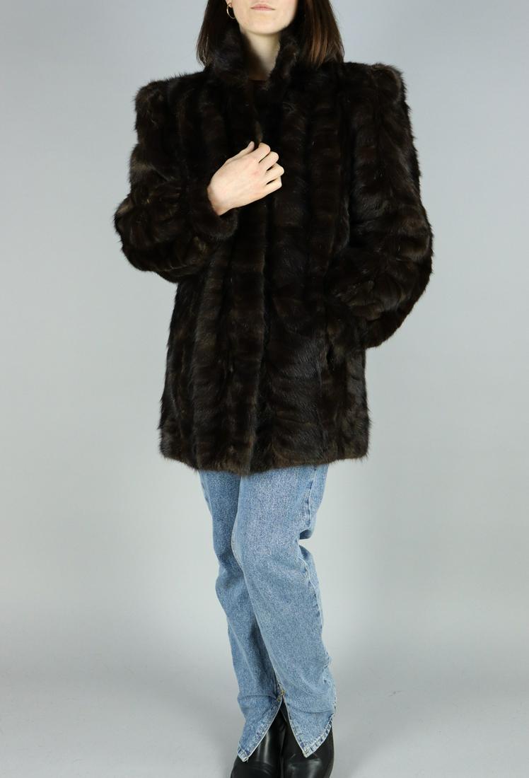 BROWN MINK FUR JACKET EU: XL; US: 18 (1 of 12)