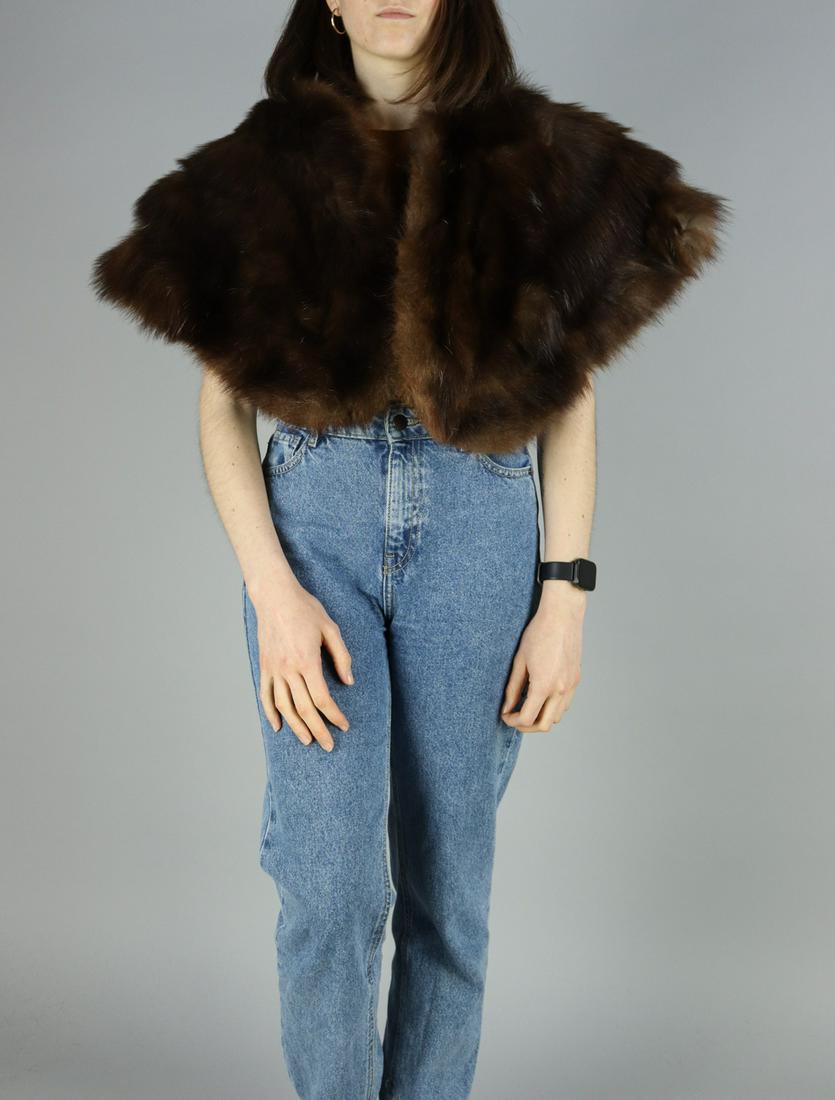 BROWN MINK FUR CAPE / STOLE - US 16 - EU L (1 of 4)