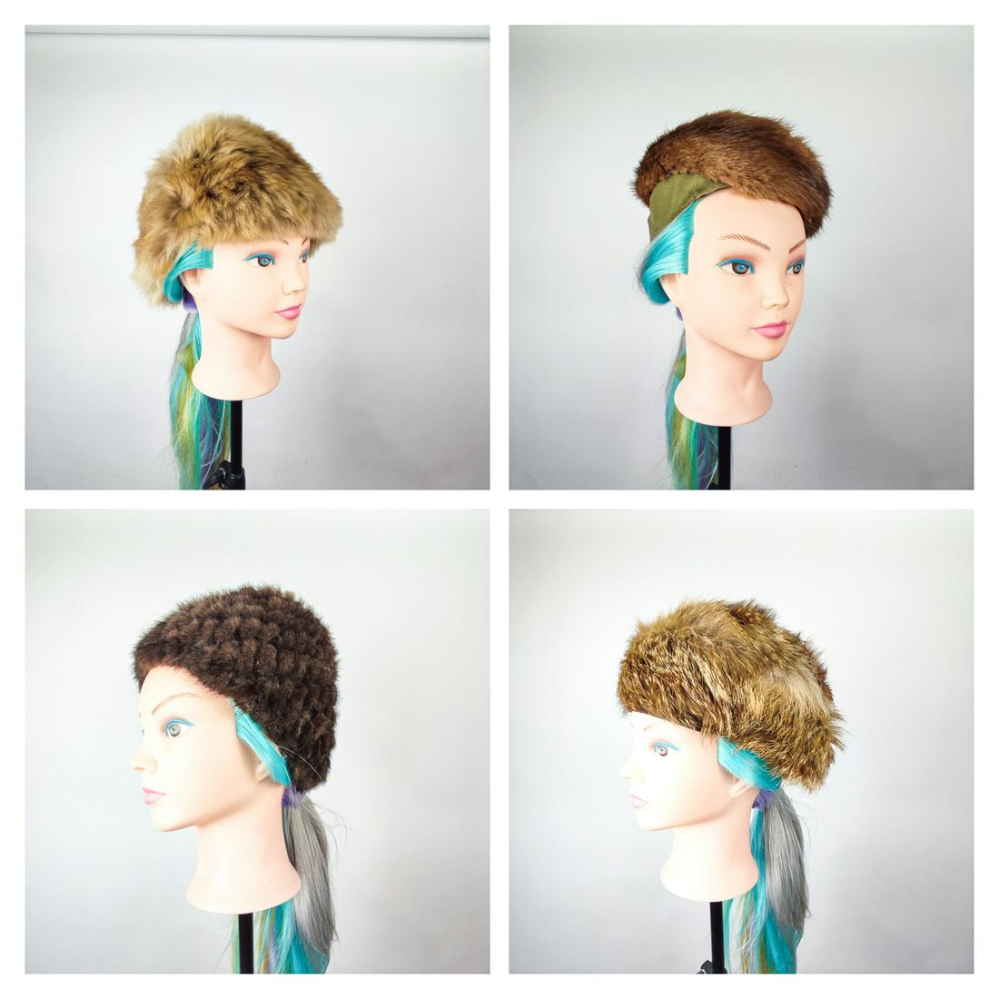 COLLECTION OF 2 MINK AND 2 FOX HATS (1 of 14)