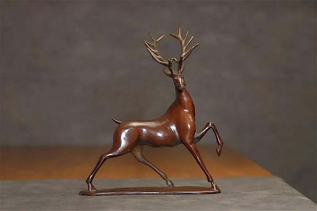 Japanese Showa Period Bronze Deer Sculpture (1 of 7)