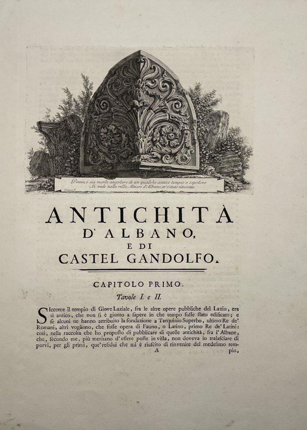 Giovanni Battista Piranesi (1720-1778) - Antique Architecture Print - Antichita d'Albano (1 of 2)