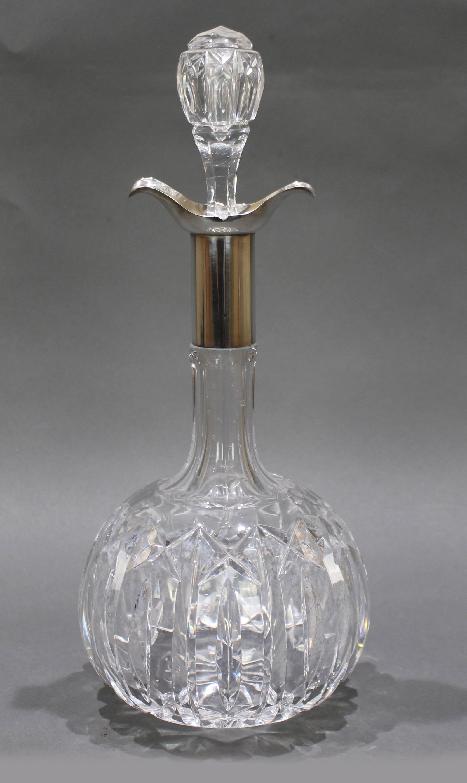 Silver Collared Cut Glass Decanter 1918 (1 of 6)