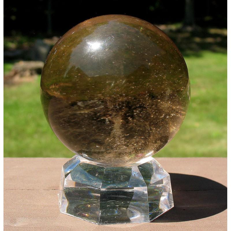 Healing polished smoky quartz sphere ball crystal gem (1 of 4)