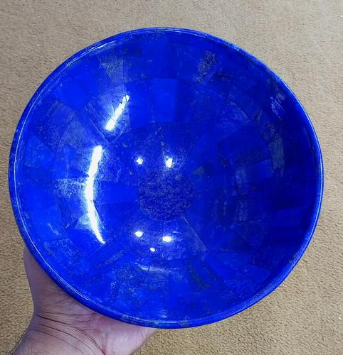 8 Inch Big Size Hand Crafted Lapis Lazuli Bowl Ovel Shape (1 of 5)