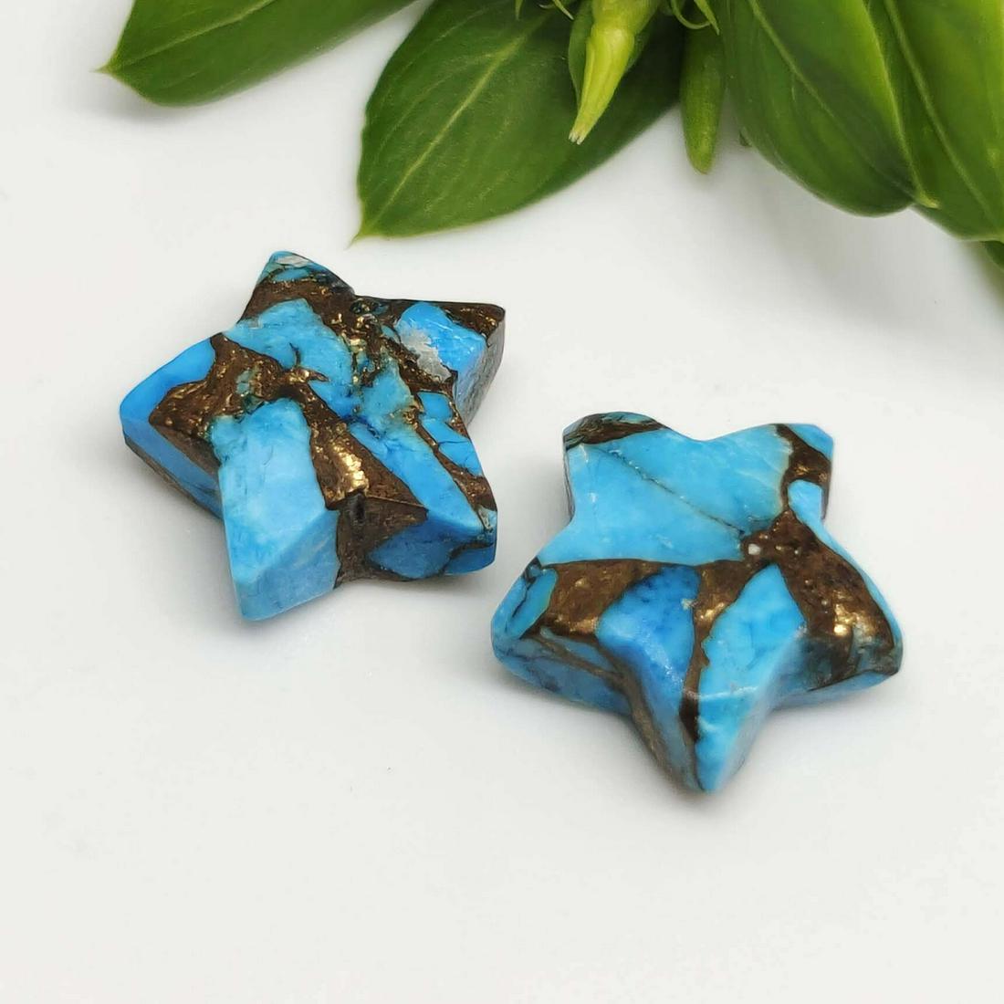 5.90 ct Composite Copper Turquoise Pair (1 of 1)