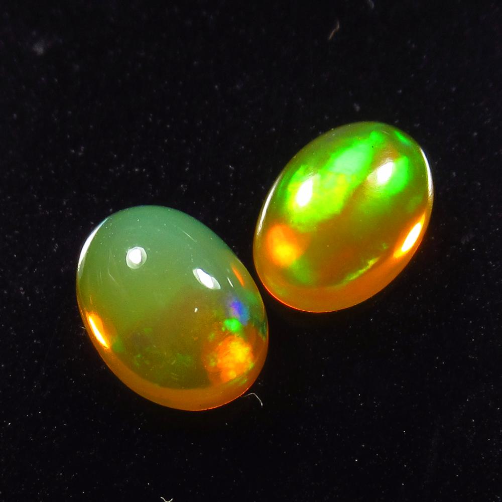 Natural Multicolor Opal Pair - 1.36 Ct (1 of 2)