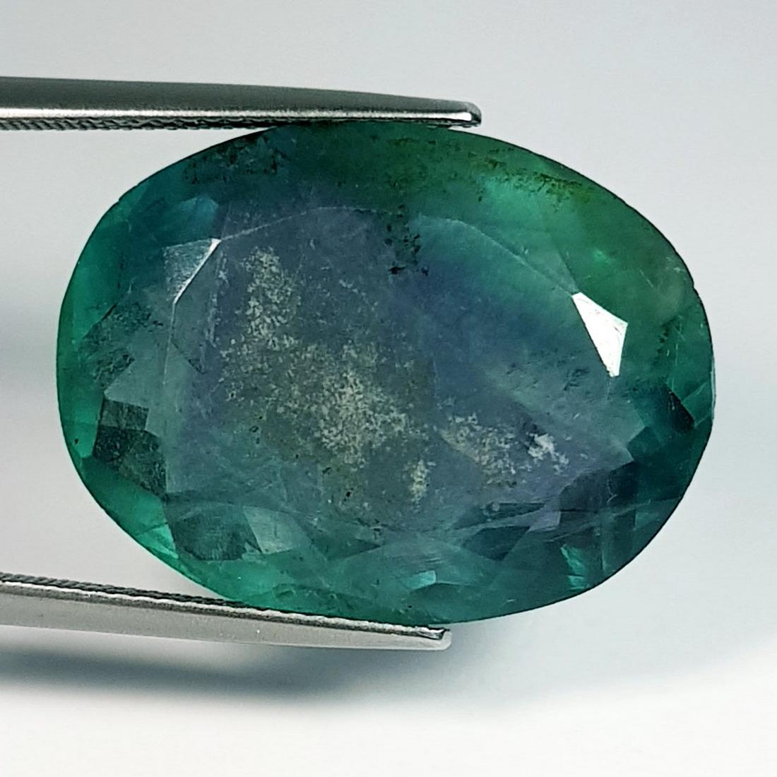 40.33 ctz" Rare Leaf Green" Natural Fluorite: No Reserve! Title: 40.33 ctz" Rare Leaf Green" Natural Fluorite Color/Clarity: Green / VS Gemstones: Fluorite Carat Weight: 40.33 Size/Dimensions: 24.65 x 18.82 x 11.22 Additional Information: Oval / 