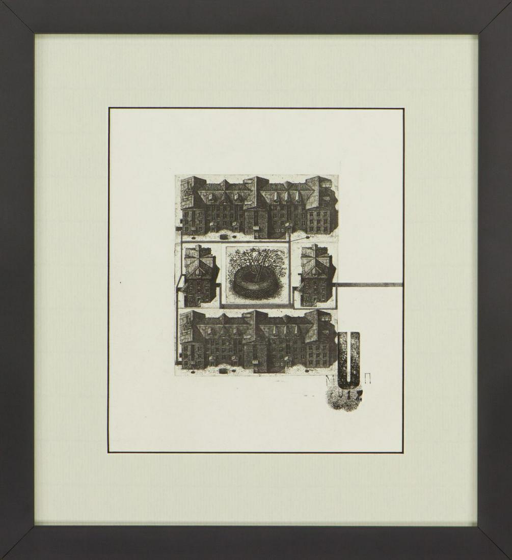 Makov Pavlo: "Shelter", etching (1 of 4)