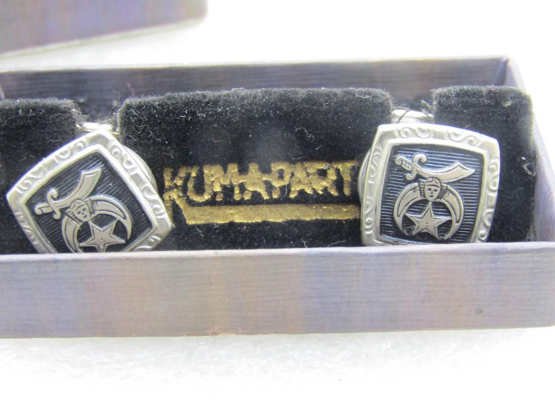 Vintage Shriner's Kum-a-Part Cufflinks In Original Box, 1940's-1950's, (1 of 5)