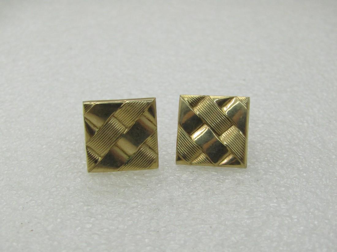 Vintage Hadley 12kt GF Cufflinks, Weave Design, 1950's-1960's (1 of 6)