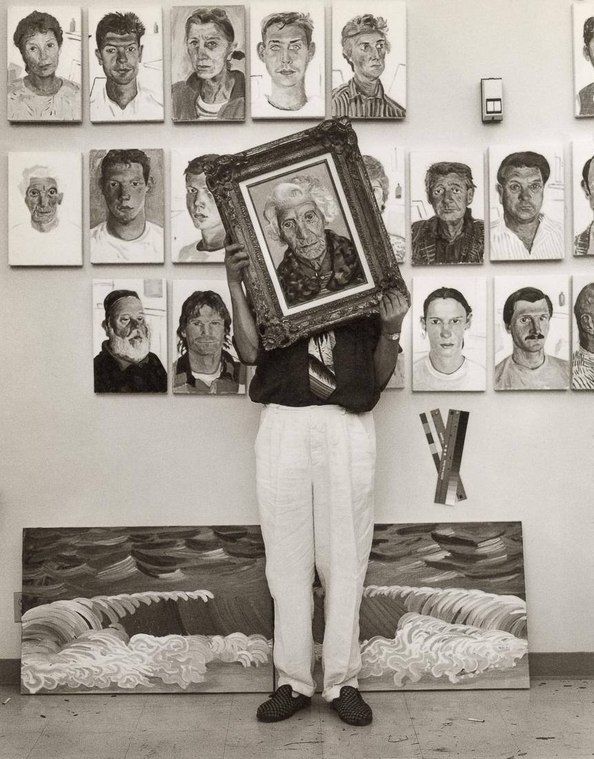 HERB RITTS - David Hockney, Los Angeles, 1989: Artist: Herb Ritts Title: David Hockney, Los Angeles, 1989 Medium: Photo Litho, 1999, France Dimensions: 8.6x10.95" Description: Heat Wax Mounted on 12x16" Conservation Board Artist Bio: Herb Ritts (1