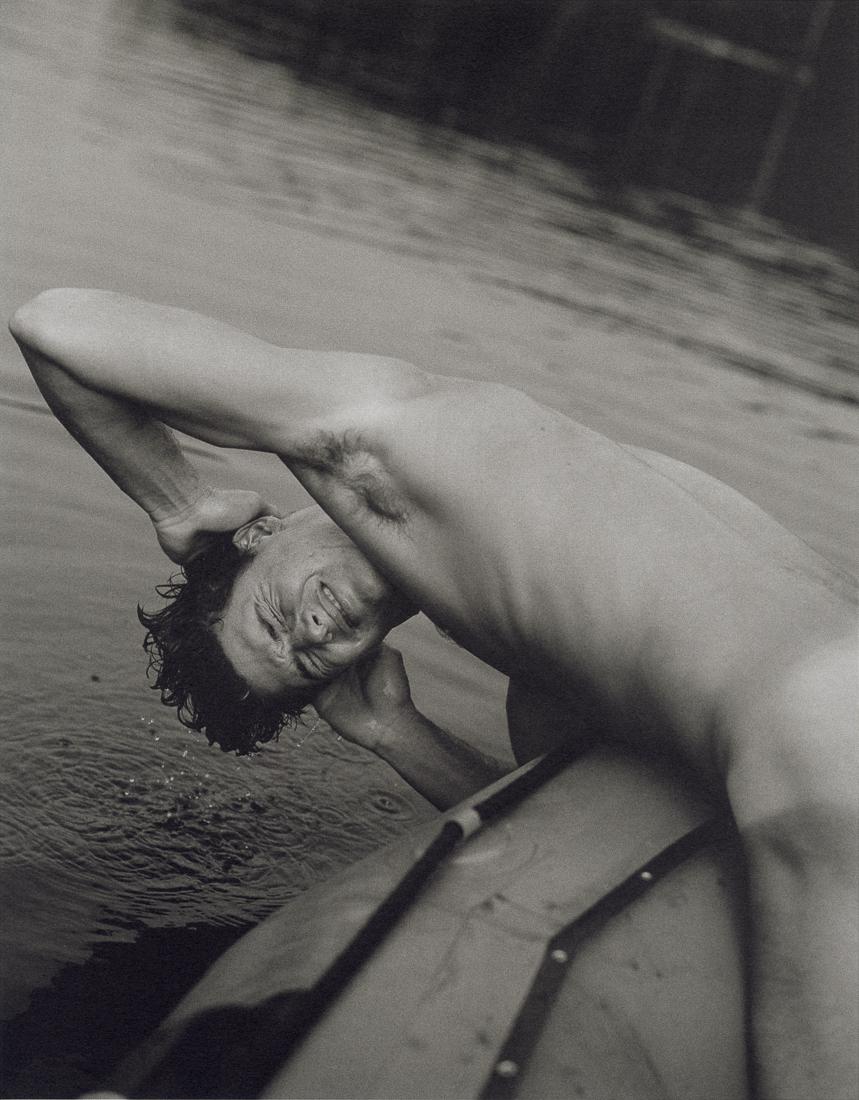 BRUCE WEBER - Rob, Lower St. Regis Lake, 1989: Artist: Bruce Weber Title: Rob, Lower St. Regis Lake, 1989 Medium: Sheet Fed Gravure, 1990, USA Dimensions: 7.3x9.35" Description: Heat Wax Mounted on 11x14" Conservation Board Artist Bio: Bruce Weber