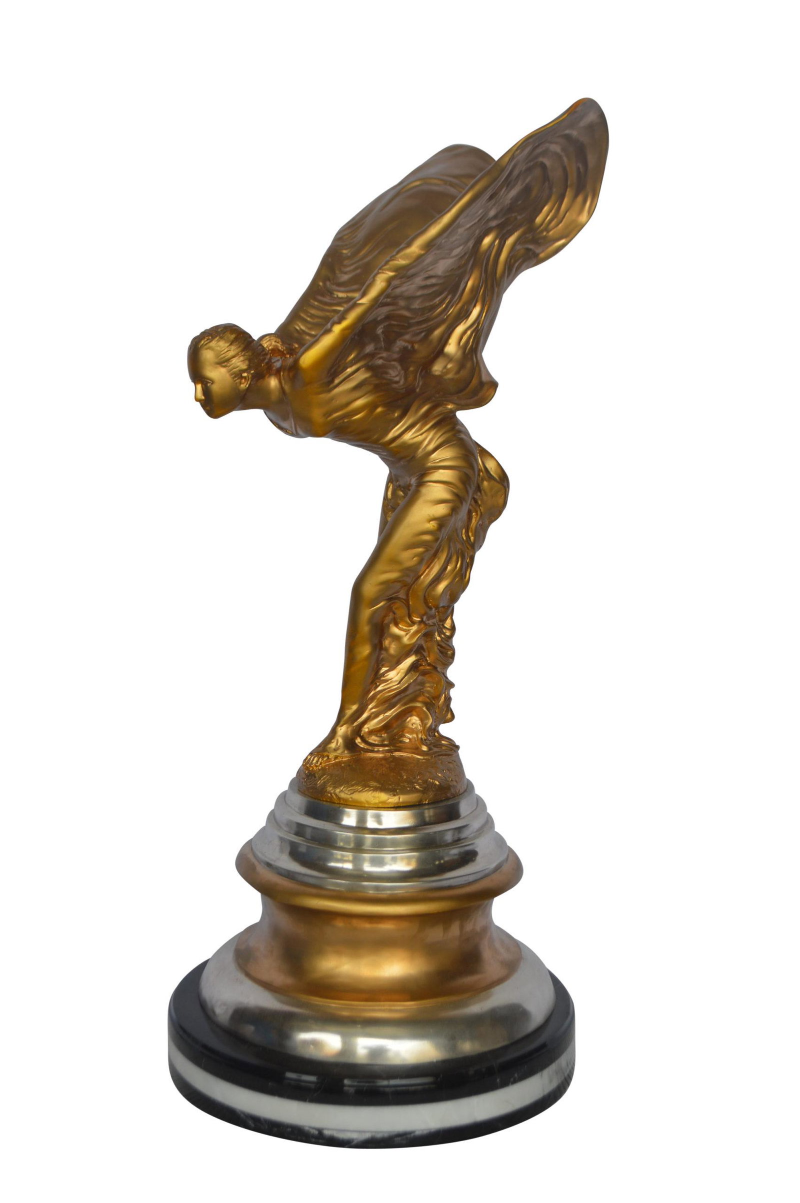 Gold and Silver Rolls Royce Bronze Statue – Size: 14″L x 14″W x 32″H. (1 of 11)