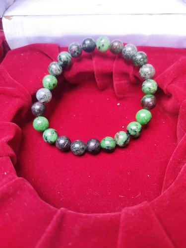100 Carat Multi Color Ruby Zoisite Round- Balls Adjustable Bracelet (1 of 11)