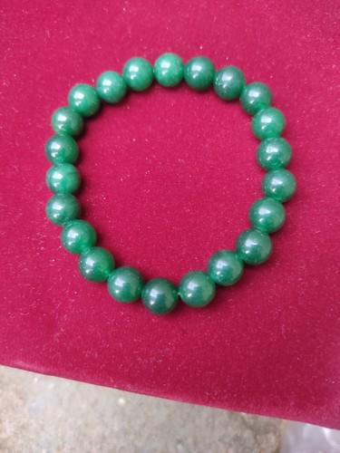 88 Carat Green Color Jade Green Round- Balls Adjustable Bracelet (1 of 7)