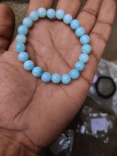 86 Carat Blue Color Jade Blue Round- Balls Adjustable Bracelet (1 of 8)