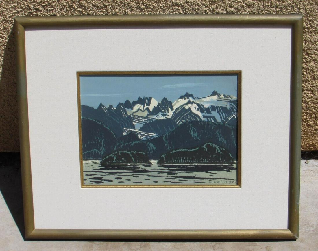 MILFORD ZORNES Serigraph Icy Inland Passage Claremont Fine Arts Label (1 of 6)