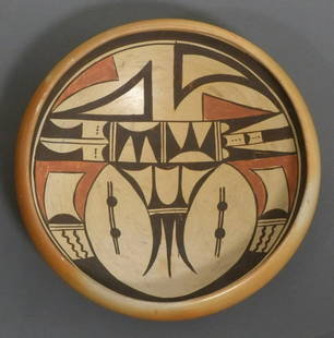 Antique 12" Hopi Bowl: Large Hopi Bowl, 12" in diameter, Mid-20th Century. Excellent Condition with no chips or cracks. Shipping:Domestic: Flat-rate of $40.00 to anywhere within the contiguous U.S.International: Foreign