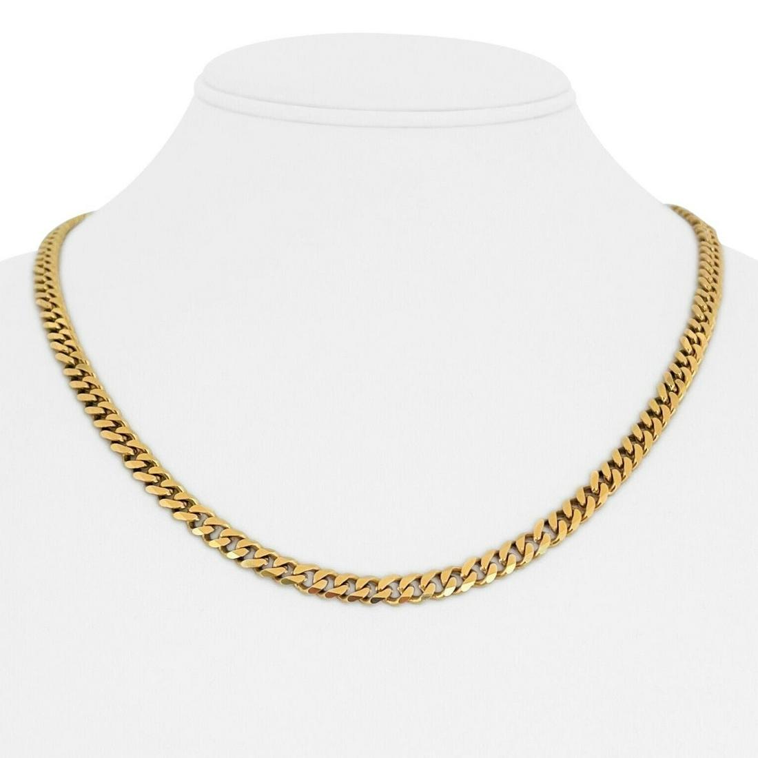 18k Yellow Gold 43.5g Solid Heavy 5.5mm Curb Link Chain Necklace 19.5" (1 of 8)