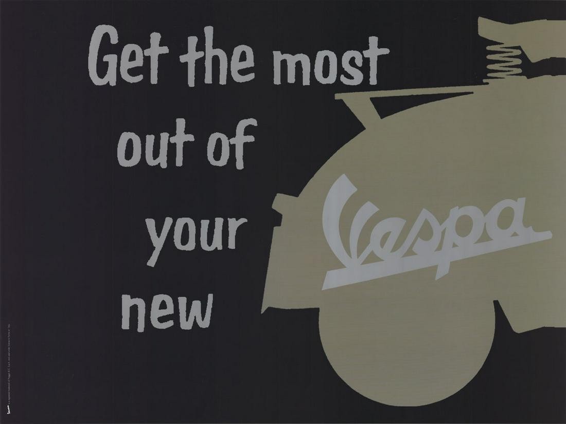 Artist Unknown - Get the Most Out of Your New Vespa - Offset Lithograph 23.5" x 31.5" (1 of 1)