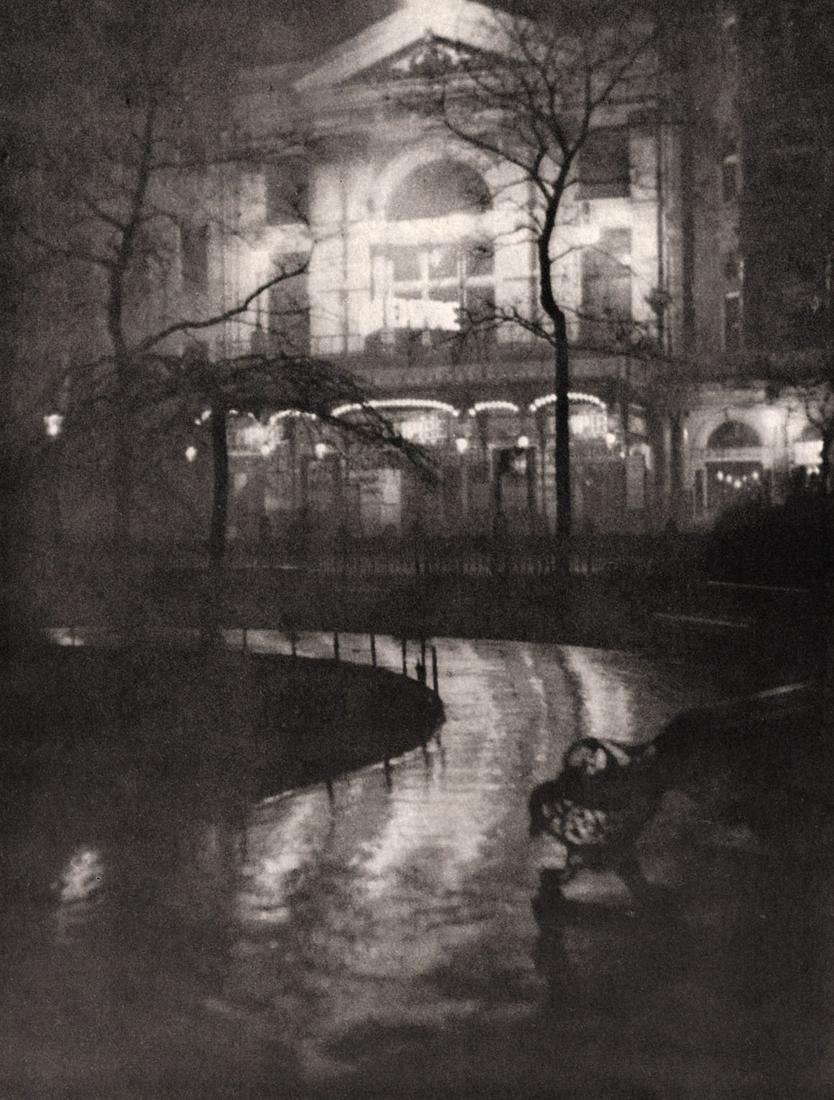 ALVIN LANGDON COBURN - Leicester Square, London, 1906: Artist: ALVIN LANGDON COBURN Print Title: Leicester Square, London, 1906 Medium: Duotone Photoengraving Printed 1980s in Italy Image size (inches) approx. 9.5 x 7” Alvin Langdon Coburn(June 11,