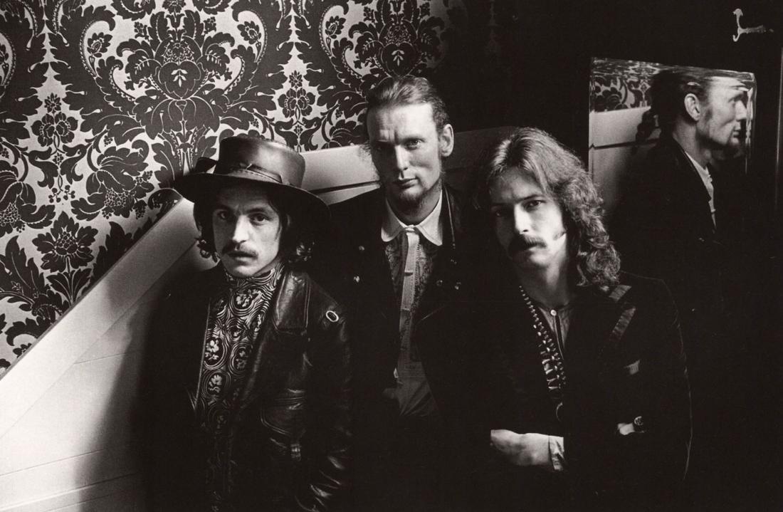 JIM MARSHALL - Cream, Sausalito, approx.1967: Artist: JIM MARSHALL Print Title: Cream, Sausalito, approx.1967 Printing Date: 1990’s Medium: Duotone Photo-lithograph Printed in: Italy Image Size: approx. 9.5 x 6” Jim Marshall1936–