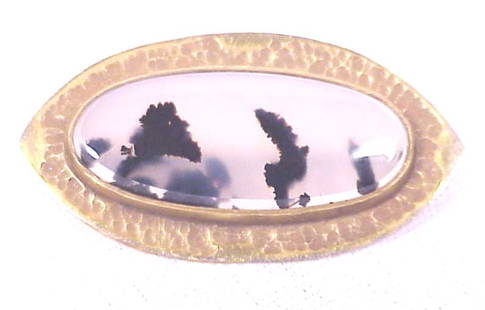 Exquisite Antique Moss Agate & Gold Pin: Title: Exquisite Antique Moss Agate & Gold Pin Additional Information: Elegant antique Victorian 14K gold and Moss Agate Pin. The Moss Agate is the birth stone associated with Gemini. The old saying