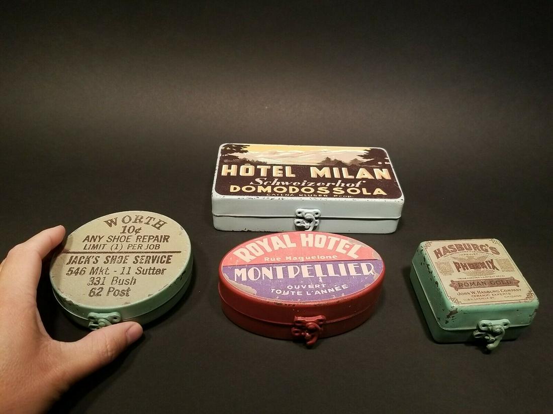Set of 4 Tin Advertising boxes (1 of 12)