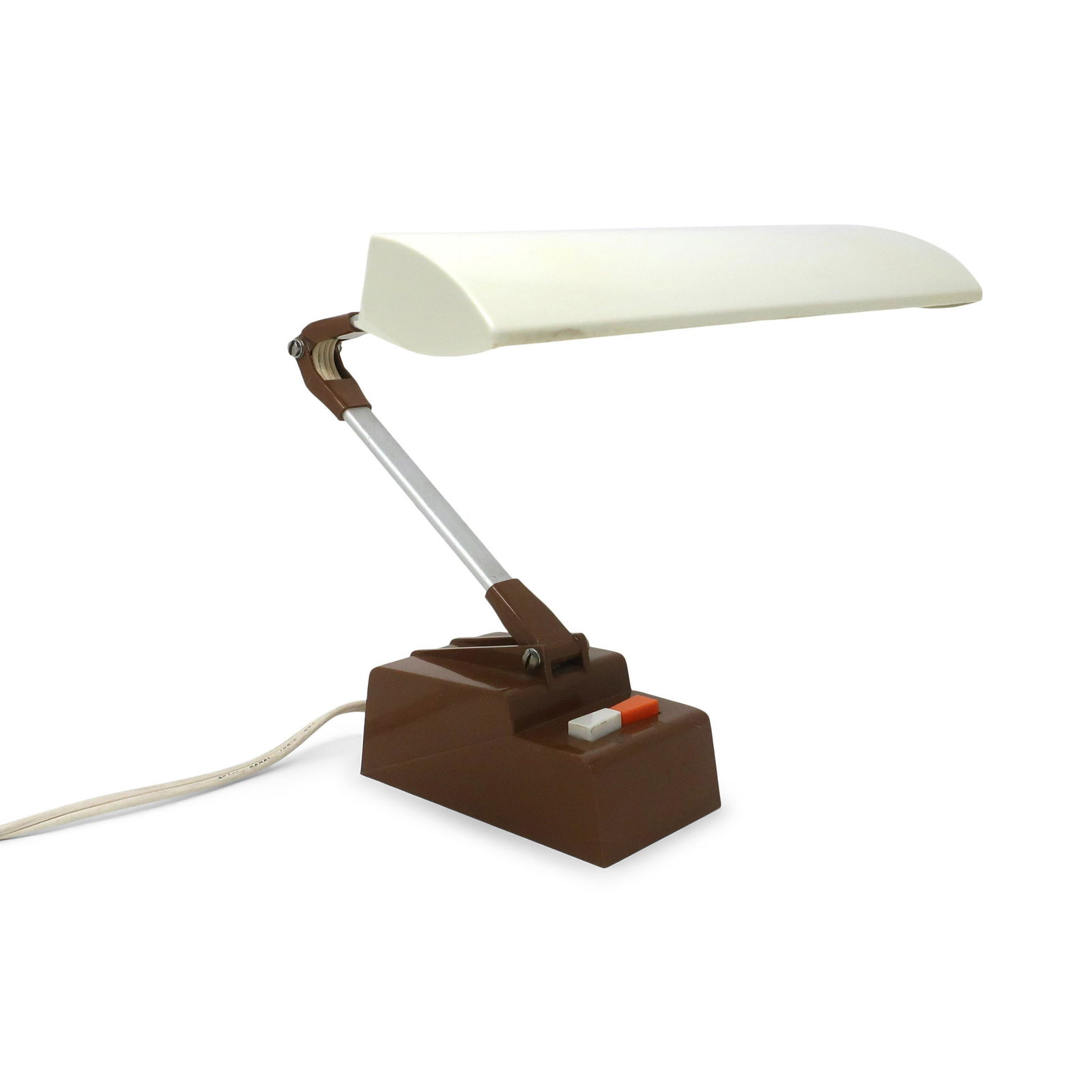 Mid-Century Brown & White Mustang Lite Desk Lamp (1 of 8)