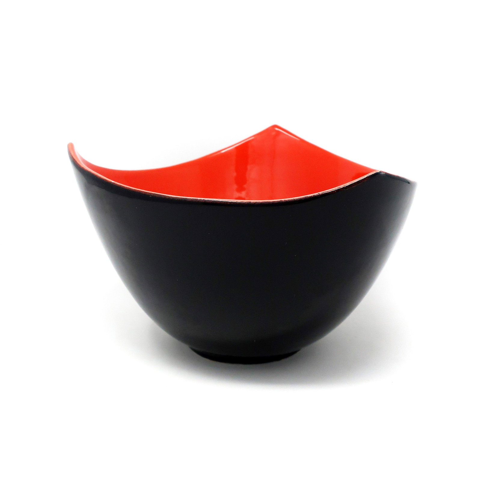 Postmodern Red and Black Angular Ceramic Bowl by Bitossi (1 of 7)