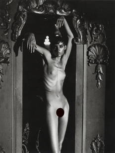 GEORGE HOLZ - Nude: Artist: George Holz Title: Nude Medium: Photo Litho, 1995, Japan Dimensions: 5.4x7.2" Description: Heat Wax Mounted on 8.5x11" Conservation Board Artist Bio: George Holz was born in Oak Ridge, Tenness