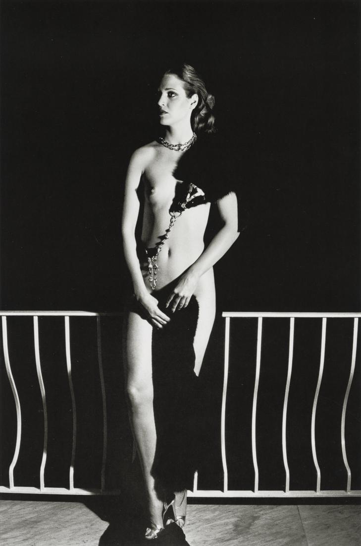 HELMUT NEWTON - Capri at Night, Italian Vogue, 1977: Artist: Helmut Newton Title: Capri at Night, Italian Vogue, 1977 Medium: Photo Litho, 2009, Italy Dimensions: 9.2x13.85" Description: Heat Wax Mounted on 14x18" Conservation Board Artist Bio: Helmut N