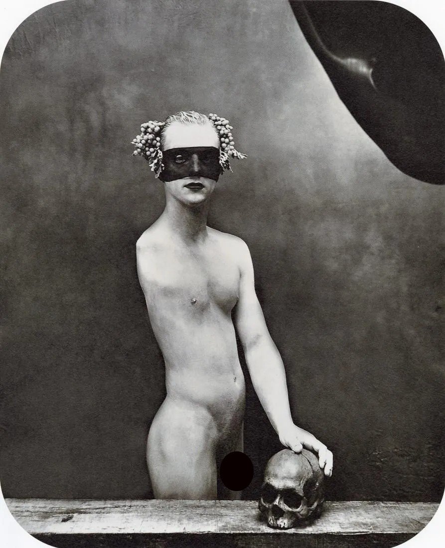 JOEL-PETER WITKIN - Portraits as a Vanite, 1994: Artist: Joel-Peter Witkin Title: Portraits as a Vanite, New Mexico, 1994 Medium: Photo Litho, 2011, Czech Republic Dimensions: 6x7.4" Description: Heat Wax Mounted on 8.5x11" Conservation Board Artist