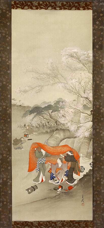 GEKKO, Ogata (1859 - 1920): Sudden rain shower (1 of 3)