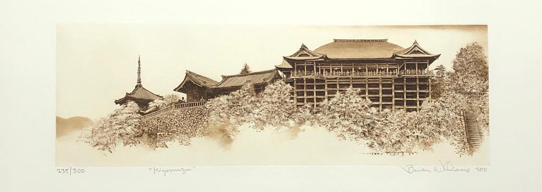 Brian Williams (B. - 1950) : Kiyomizu: Artist/Title: Brian Williams (B. - 1950) : Kiyomizu Date/Period: 2011 Medium: Mixed Media Size/Dimensions: The print image measures 6 7/8 X 21 inches plus margins Edition: Limited Edition #238/300 Con