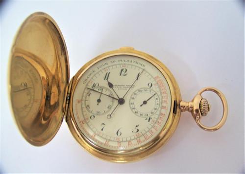 Antique 18K ULYSSE NARDIN CHRONOMETER Medical LOCKLE Chronograph Pocket watch (1 of 10)