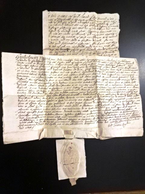 1685 English Manuscript Will Skeleton Seal (1 of 4)