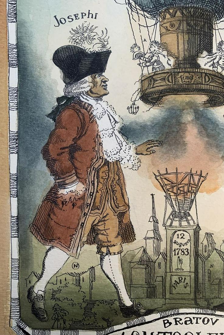 Pen and watercolor The battle of Hercules with the centaurs Alexander Arkadievich Litvinov (1 of 6)