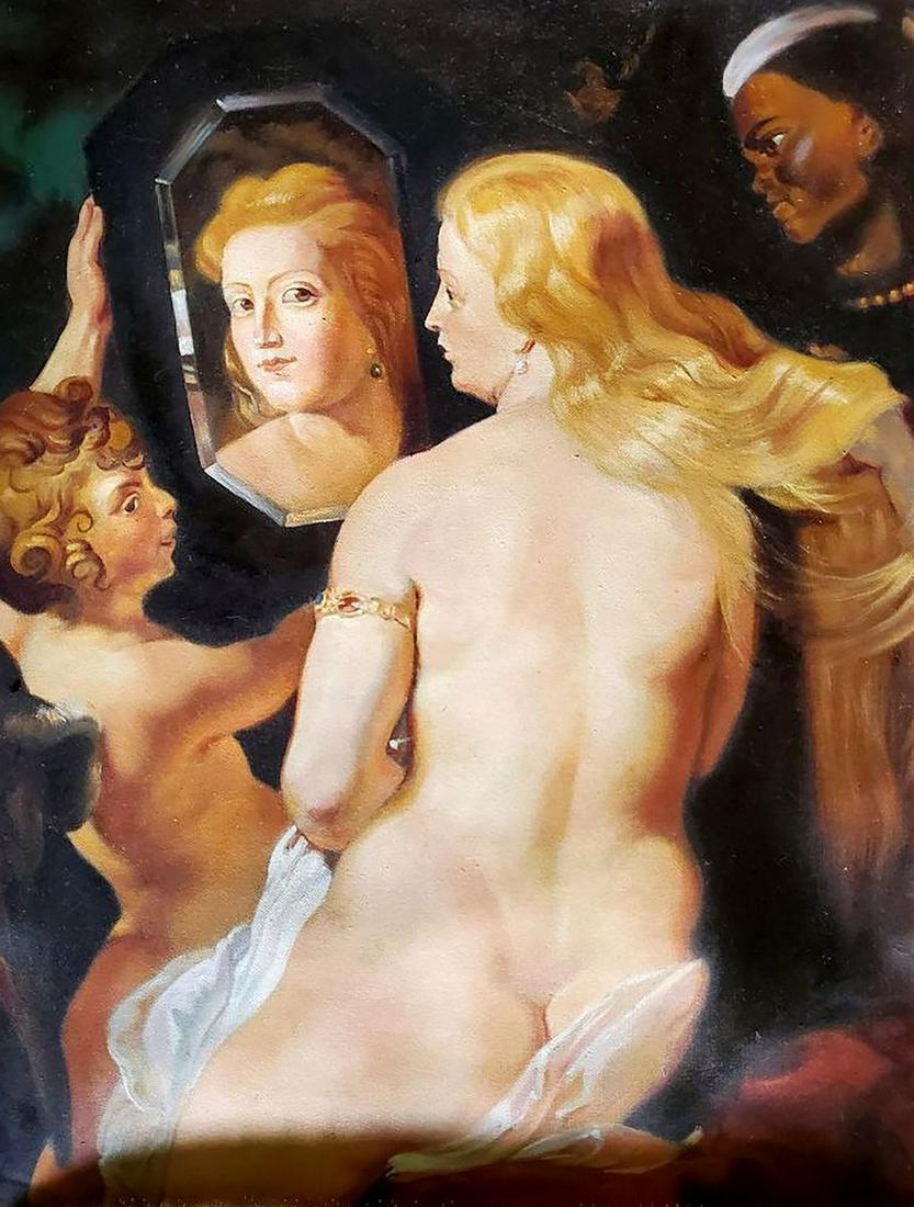 Oil painting Venus in front of a mirror Litvinov Daniil Olegovich: №Litv 1000 *** ABOUT THIS PAINTING *** * TITLE: "Venus in front of a mirror" - copy of the painting by P. P. Rubens * ARTISTS: Litvinov Daniil Olegovich * SIZE: 61x48 cm/'24.01x18.89 inches' * M