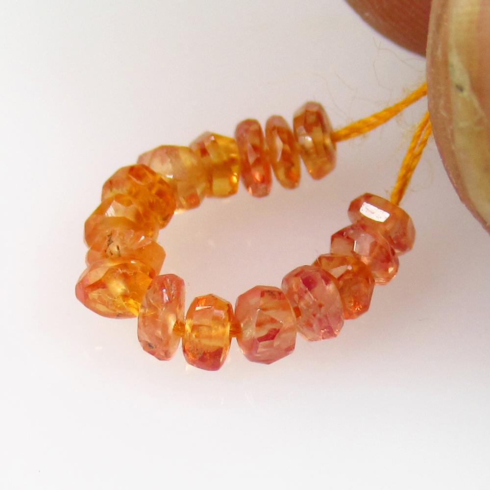 1.85 Ctw Natural 16 Orange Sapphire Round Beads: No Reserve! Title: 1.85 Ctw Natural 16 Orange Sapphire Round Beads Stone Clarity: Transparent Gemstones: Natural Sapphire Beads Carat Weights: 1.85 Size/Dimensions: 2.80 to 3.00 mm / 16 PC's Additiona