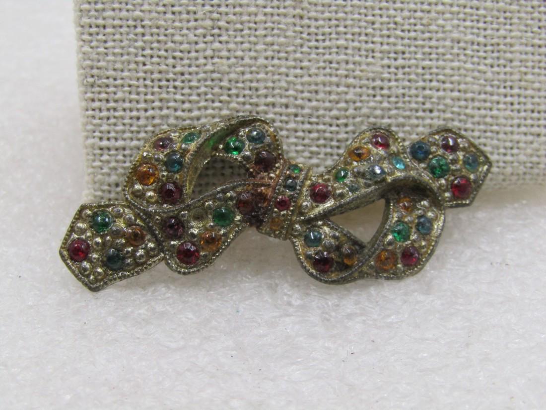 Vintage Rhinestone Bow Brooch, 1920's-1930's, C-Clasp (1 of 5)