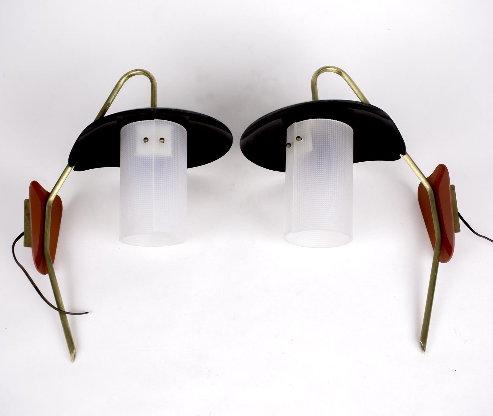 FRENCH modernist pair of Metal Sconces GUARICHE gallery (1 of 3)