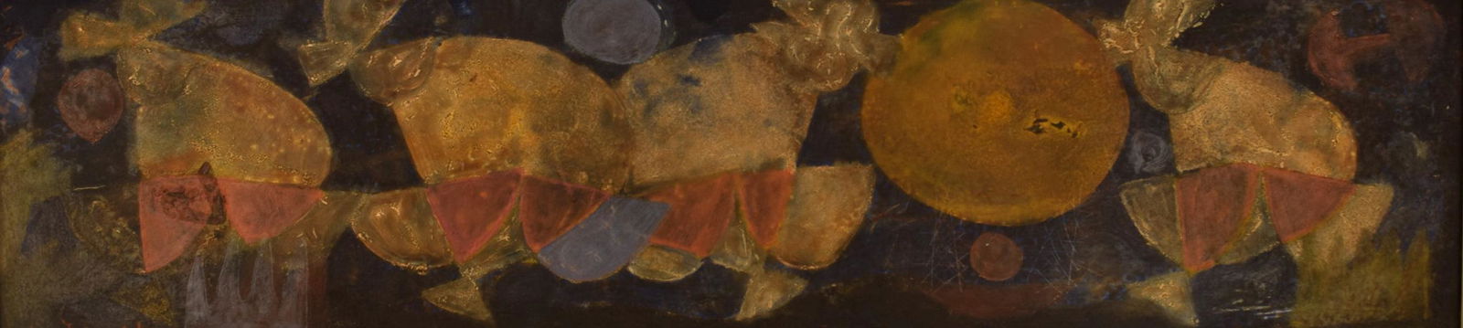 Erling Andersen (b. 1937), Denmark. Oil on board. "Mating Dance". Dated 1965.: Erling Andersen (b. 1937), Denmark. Oil on board. "Mating Dance". Dated 1965. The board measures: 81 x 19 cm. The frame measures: 5 cm. In excellent condition. Signed and dated. Reserve: $588.00 Shipp